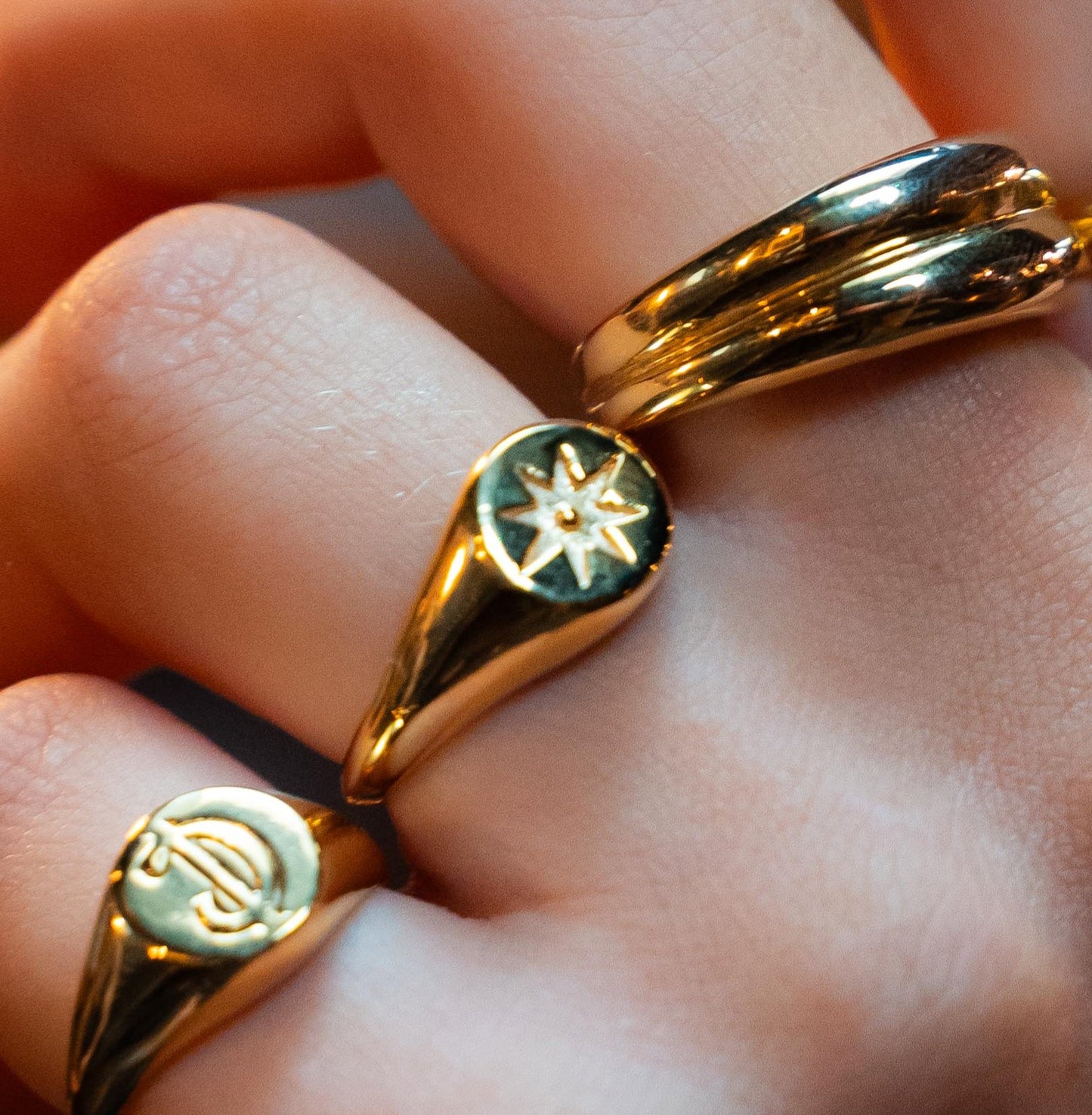 Star Signet Ring- Gold